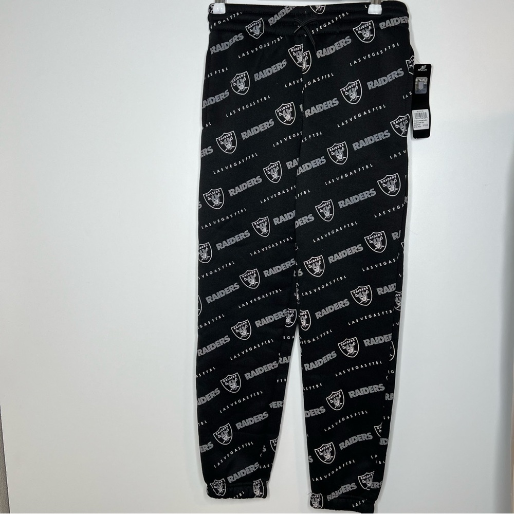 New NFL Team Apparel Las Vegas Nevada Raiders Sweat Pants Size Medium 10-12​​ - Picture 2 of 7